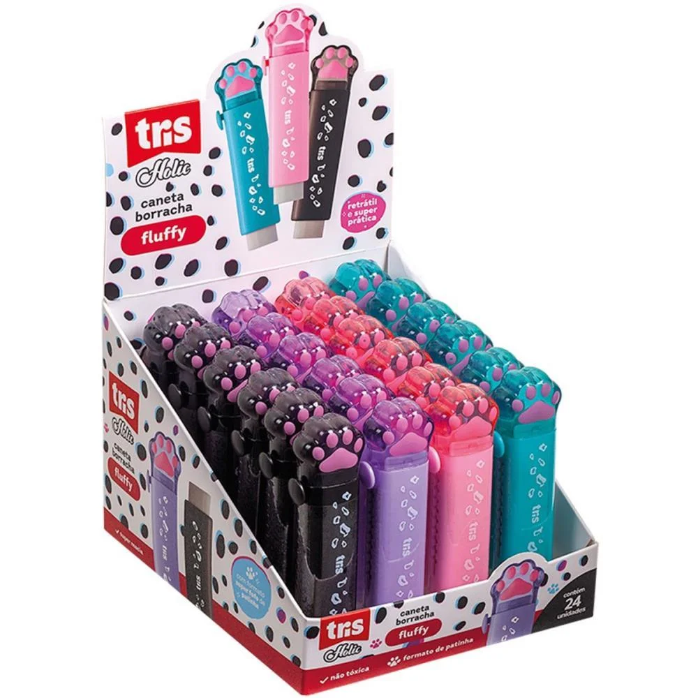 BORRACHA CANETA FLUFFY PETS 4 CORES SUMMIT (DP.C/24) - imagem 2