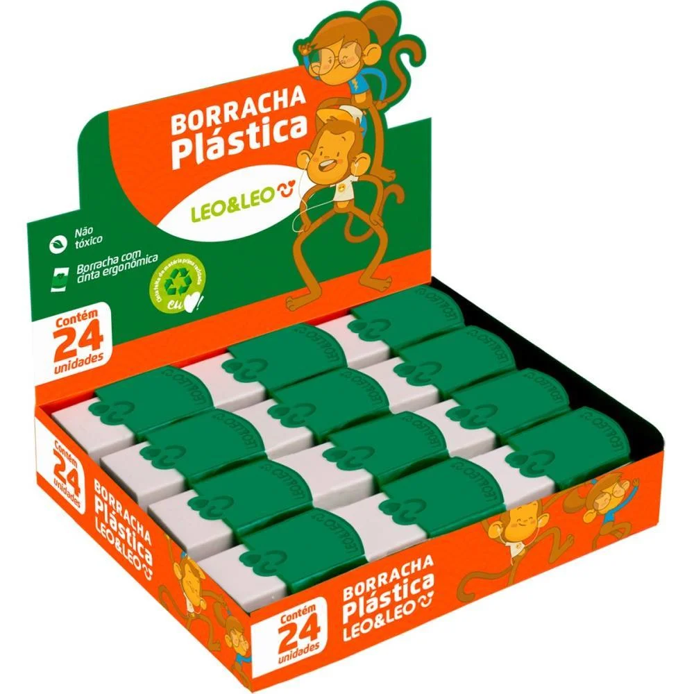 BORRACHA BRANCA COM CAPA PLASTICA LEONORA (CX.C/24) - imagem 3