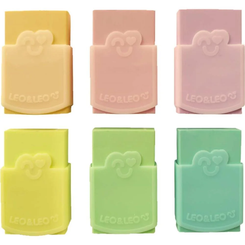 BORRACHA COLORIDA PLASTICA COLOR PASTEL C/CAPA LEONORA (POTE-24) - imagem 3