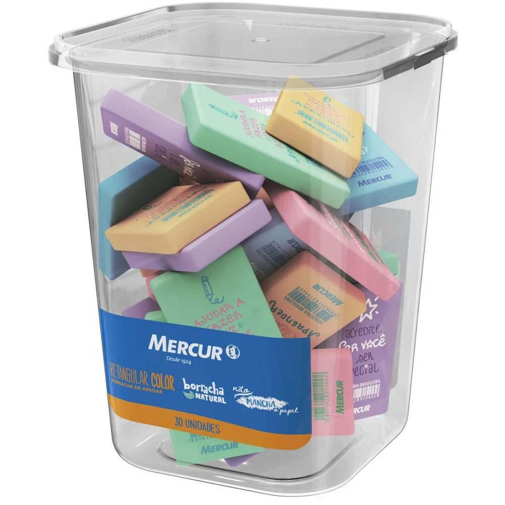 BORRACHA COLORIDA NATURAL RETANGULAR FRASES MERCUR (POTE-30) - imagem 3