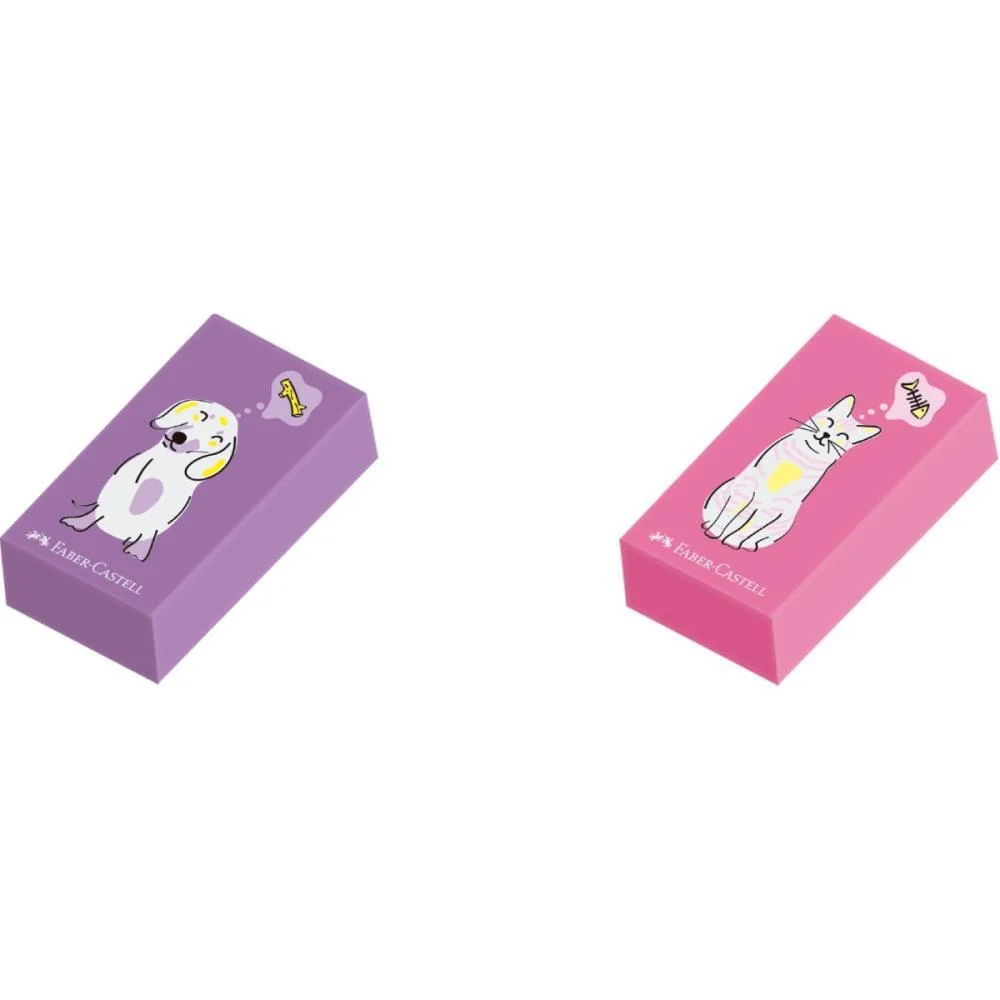 BORRACHA COLORIDA PETS ROSA E ROXA FABER-CASTELL (BL.C/02) - imagem 4