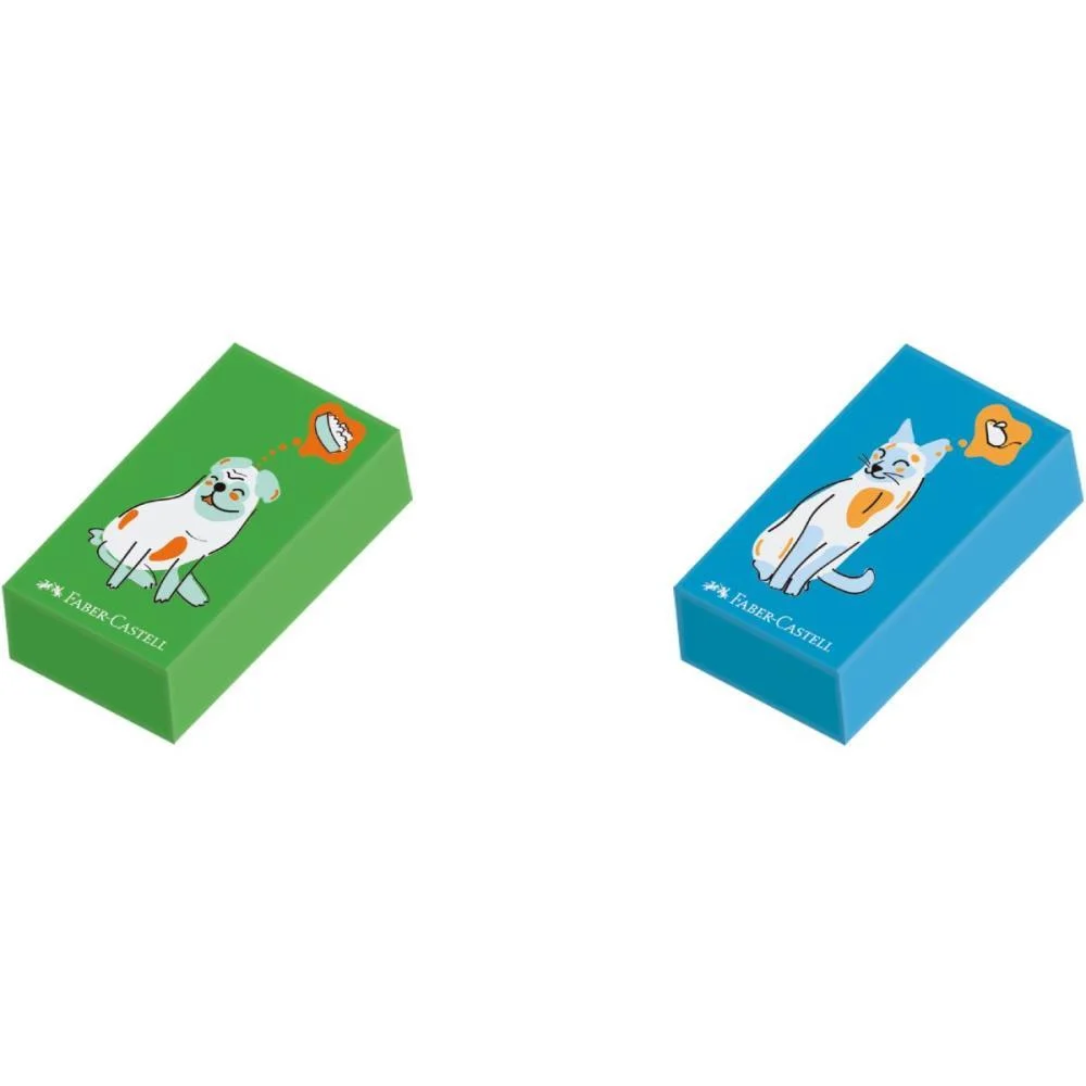 BORRACHA COLORIDA PETS VERDE E AZUL FABER-CASTELL (BL.C/02) - imagem 4