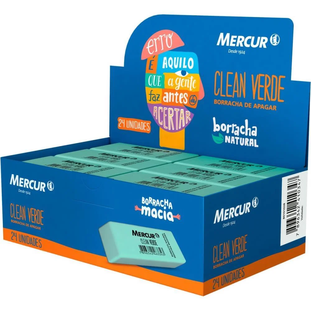 BORRACHA COLORIDA CLEAN VERDE MERCUR (CX.C/24) - imagem 3