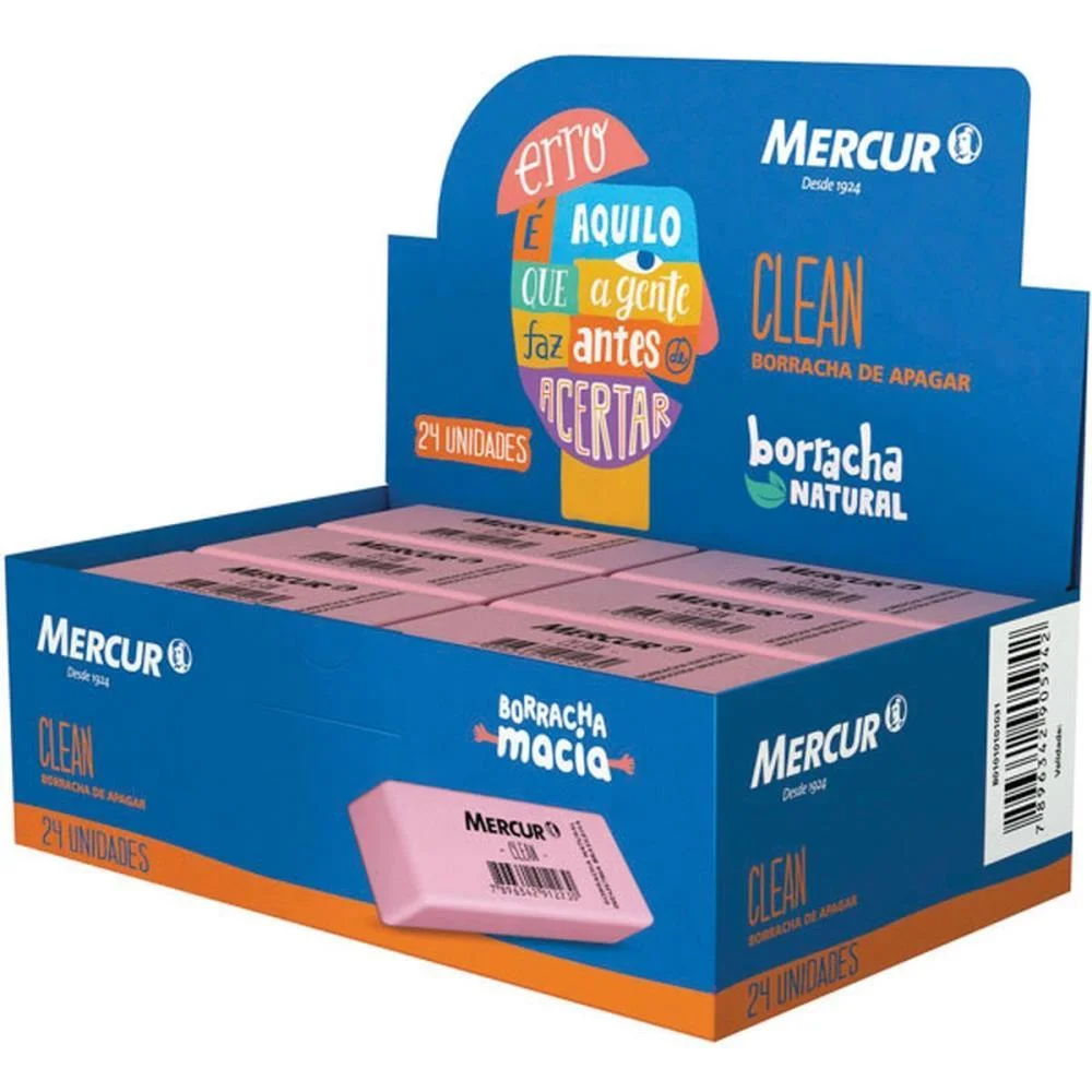 BORRACHA COLORIDA CLEAN ROSA MERCUR (CX.C/24) - imagem 3