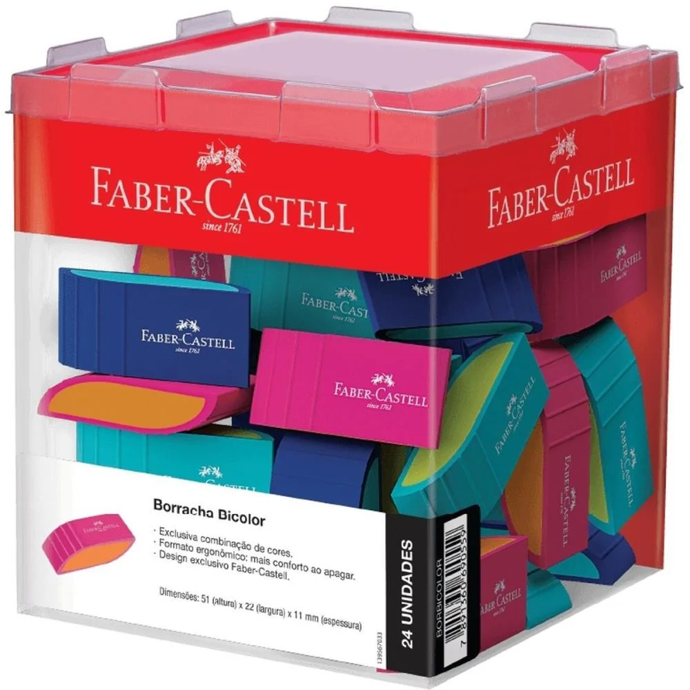 BORRACHA COLORIDA BICOLOR 3 MODELOS FABER-CASTELL (DP.C/24) - imagem 3