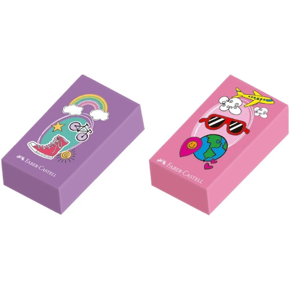 BORRACHA COLORIDA GLIMMER VIAGEM 2 MODELOS FABER-CASTELL (DP.C/24) - imagem 4