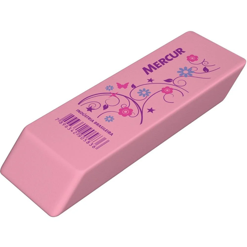 BORRACHA DECORADA TR ROSA/BRANCA MERCUR (POTE-18) - imagem 4