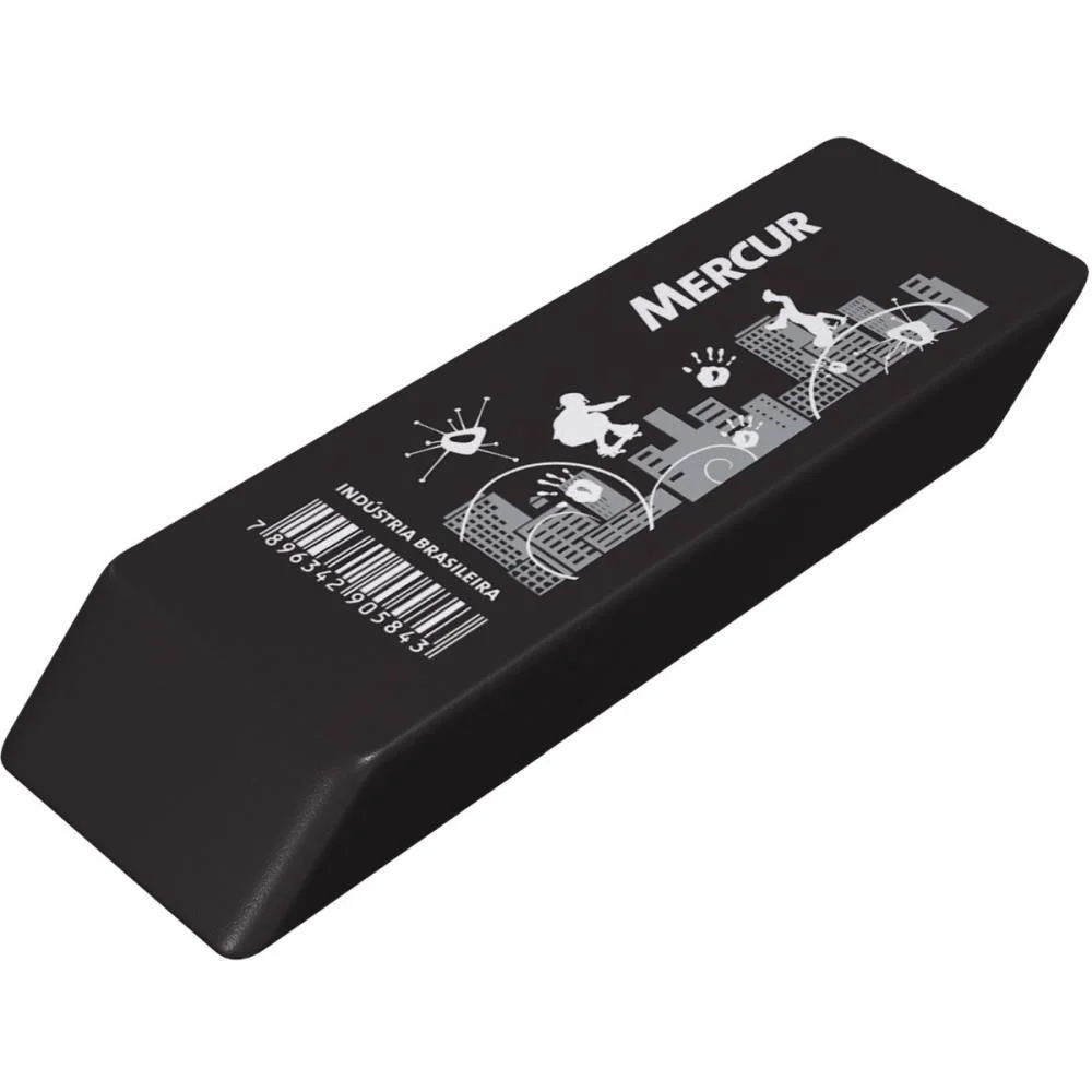 BORRACHA DECORADA TR PRETA/BRANCA MERCUR (POTE-18) - imagem 4
