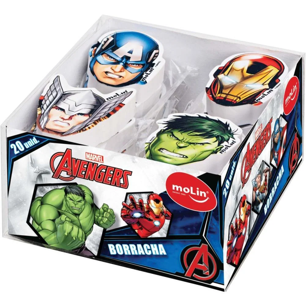 BORRACHA DECORADA THE AVENGERS SORTIDAS MOLIN (CX.C/20) - imagem 3