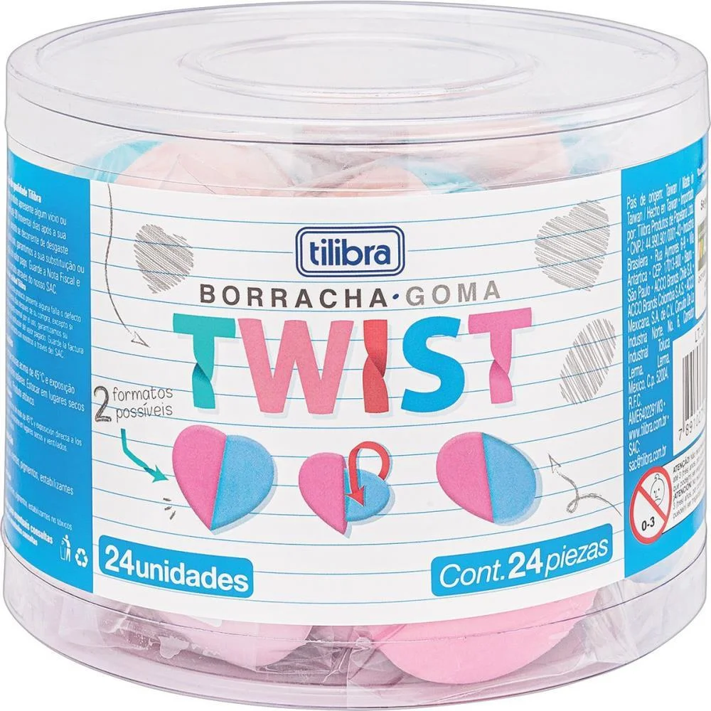 BORRACHA DECORADA TWIST (S) TILIBRA (POTE-24) - imagem 3