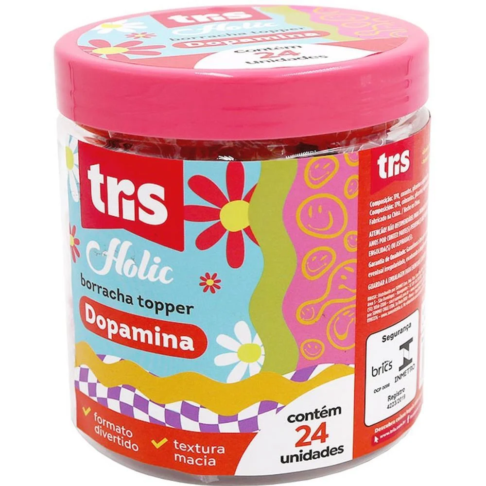 BORRACHA DECORADA TRIS TOPPER DOPAMINA 4MOD. SUMMIT (POTE-24) - imagem 4