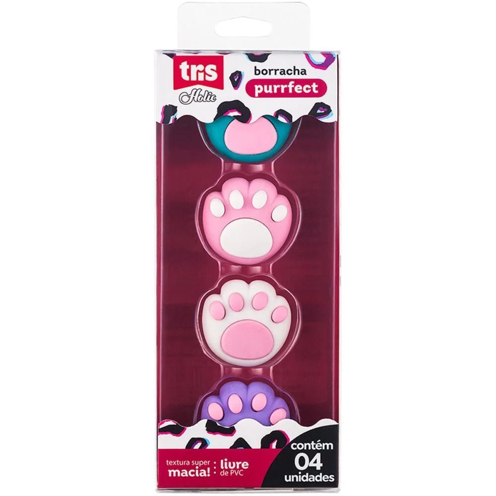 BORRACHA DECORADA TRIS PURRFECT 4CORES 12X4UNID SUMMIT (DP.C/12) - imagem 5