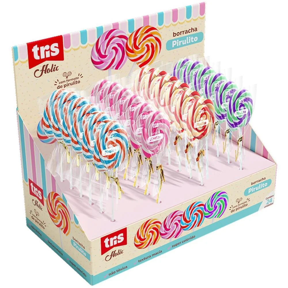 BORRACHA DECORADA TRIS PIRULITO 4 MODELOS SUMMIT (DP.C/24) - imagem 3