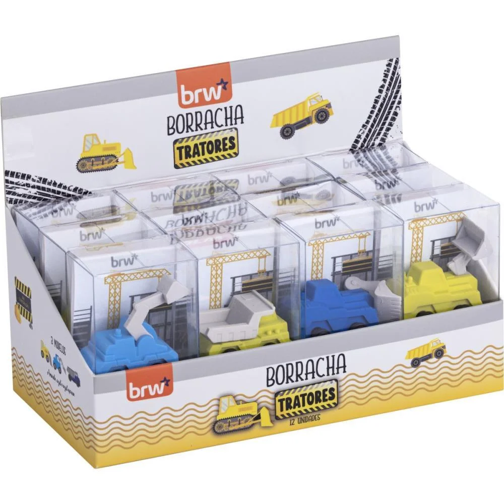 BORRACHA DECORADA TRATORES 4 MODELOS SORTIDOS BRW (DP.C/12) - imagem 5