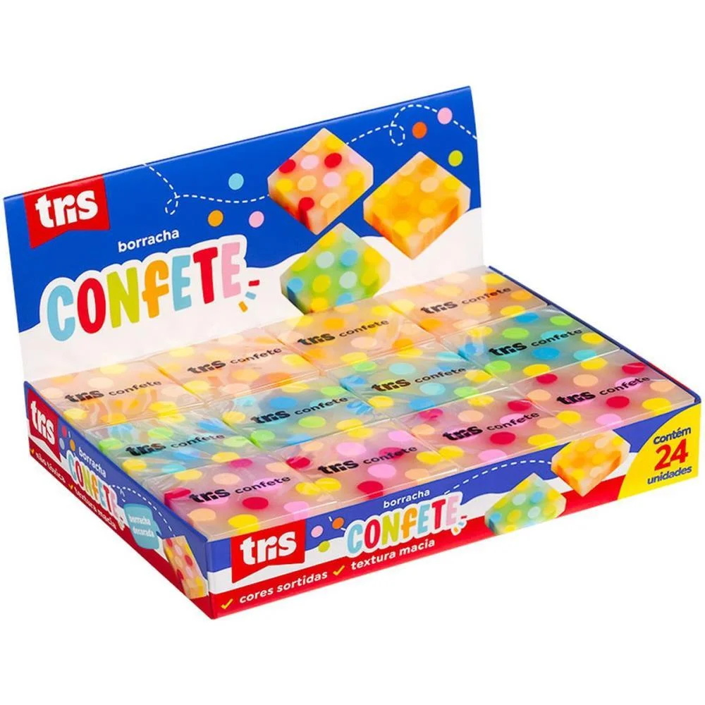 BORRACHA DECORADA TRIS CONFETE 3 CORES SUMMIT (DP.C/24) - imagem 2