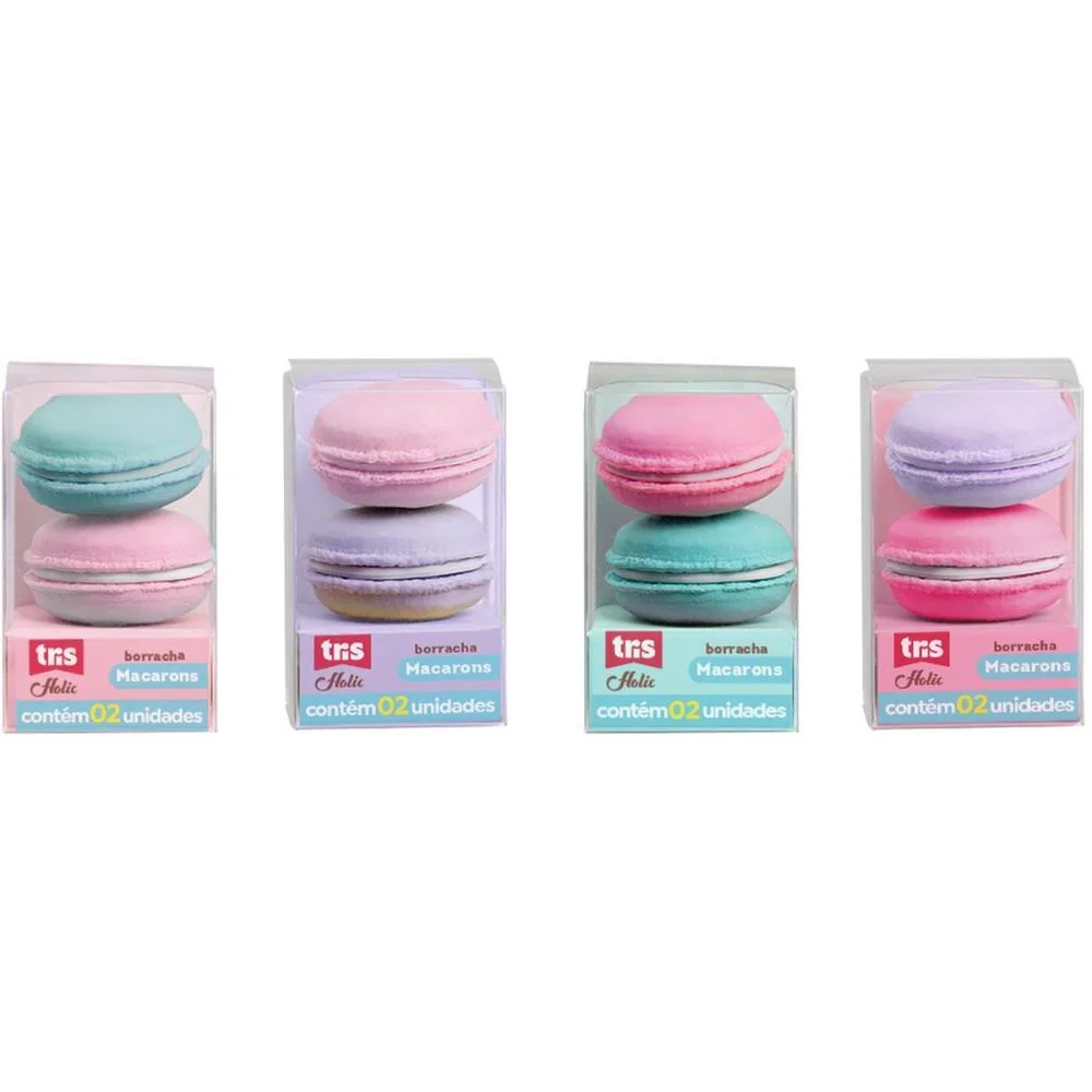 BORRACHA DECORADA TRIS MACARON 4 CORES SUMMIT (DP.C/24) - imagem 3