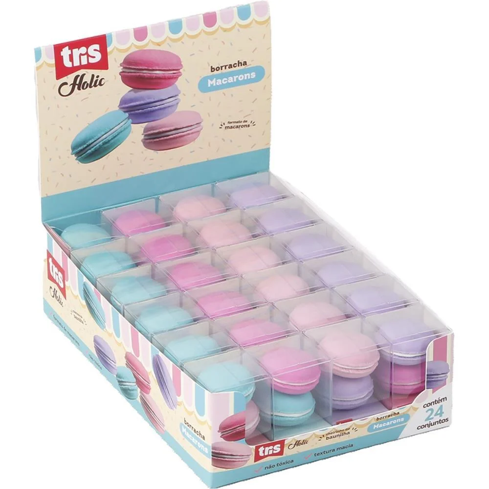 BORRACHA DECORADA TRIS MACARON 4 CORES SUMMIT (DP.C/24) - imagem 4