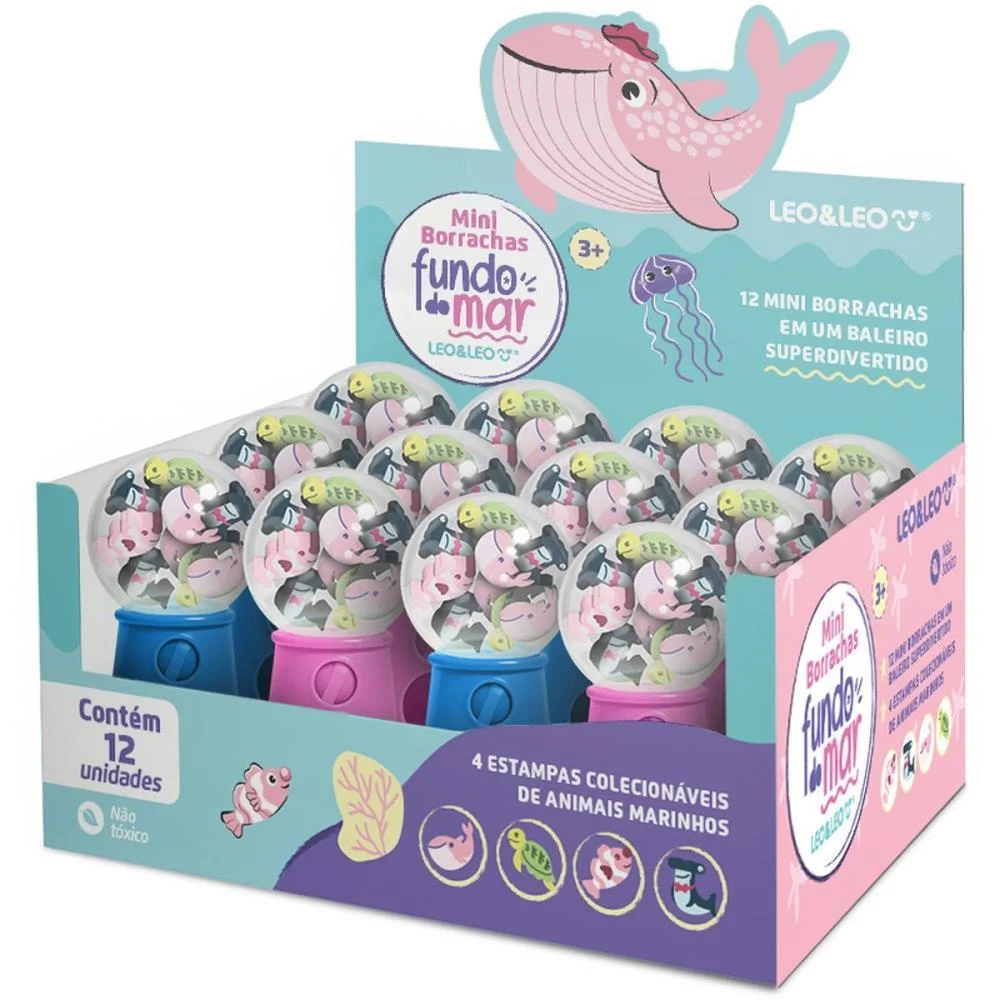 BORRACHA DECORADA FUNDO DO MAR POTE BALEIRO 4MOD LEONORA (DP.C/12) - imagem 3