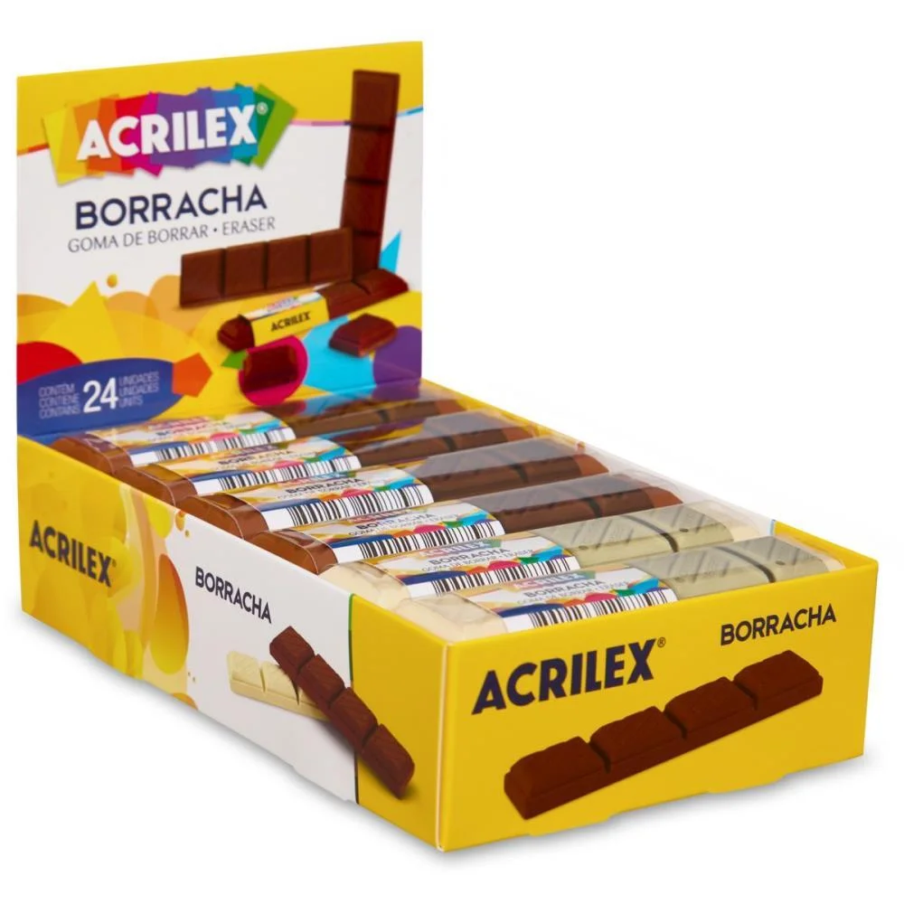 BORRACHA DECORADA CHOCOLATE SORTIDA ACRILEX (CX.C/24) - imagem 2