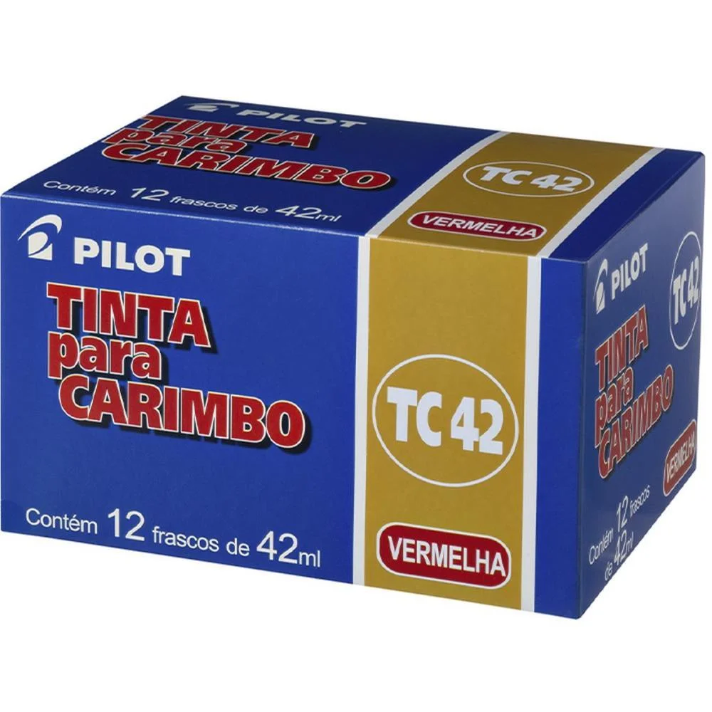 TINTA PARA CARIMBO 42ML VERMELHA PILOT (CX.C/12) - imagem 2