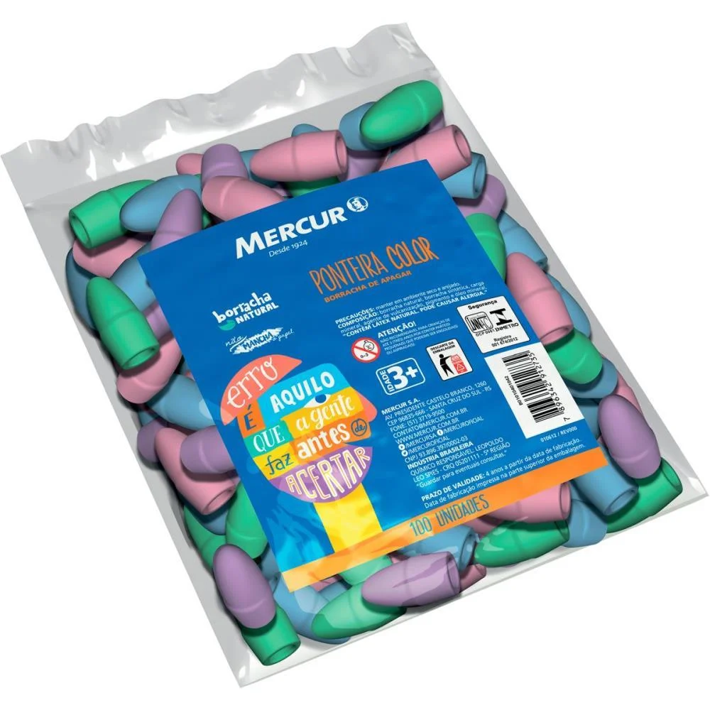 BORRACHA PONTEIRA COLOR P/LAPIS MERCUR (PCT.C/100) - imagem 2