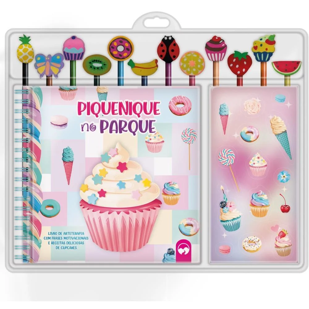 LIVRO BRINQUEDO ILUSTRADO KIT LAPIS+BORRACHA PIQUENIQUE VALE DAS LETRAS (UNIDADE) - imagem 2