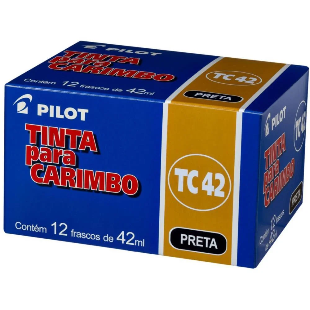 TINTA PARA CARIMBO 42ML PRETO PILOT (CX.C/12) - imagem 5