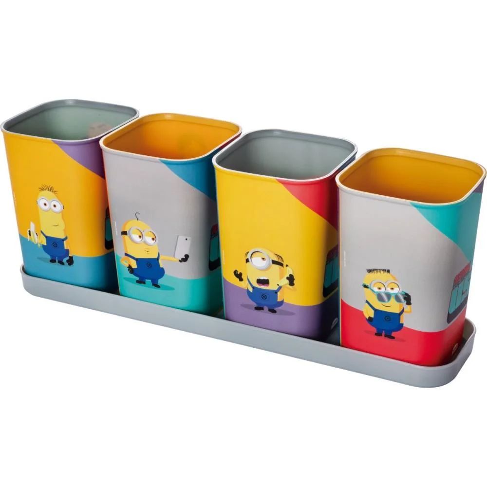 ACESSORIO PARA MESA MINIONS PORTA LAPIS 4PECAS (S) PLASUTIL (UNIDADE) - imagem 2