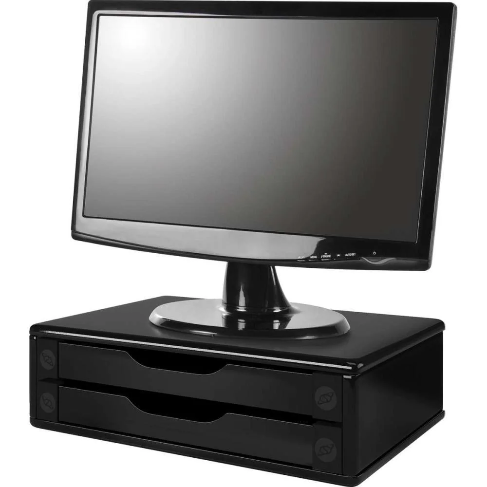 SUPORTE PARA MONITOR 2GAVETAS 39X26X12 MDF BLACK PI SOUZA (UNIDADE) - imagem 3
