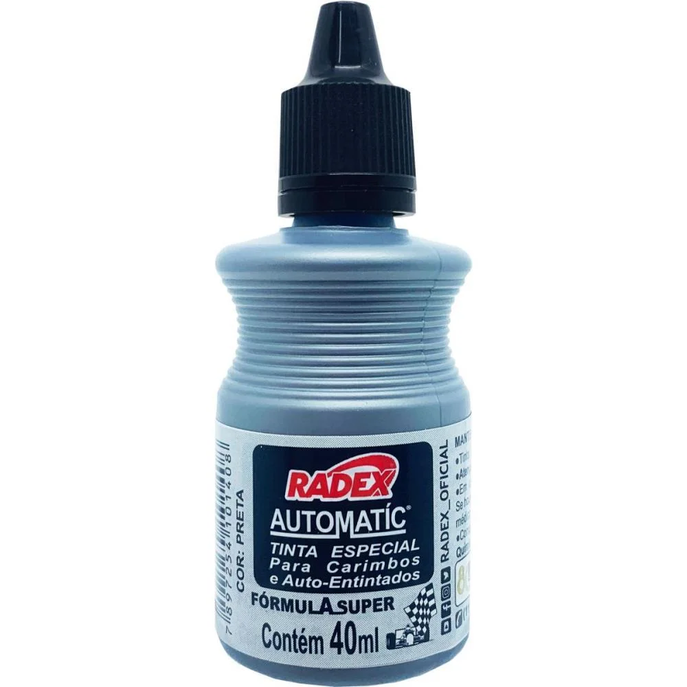 TINTA PARA CARIMBO 40ML PRETA AUTOMATICO RADEX (CX.C/03) - imagem 4
