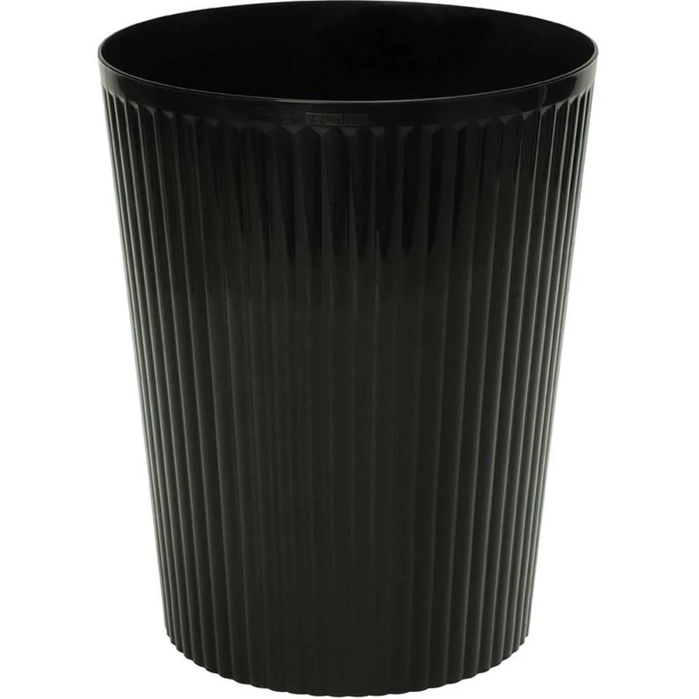 LIXEIRA PARA ESCRITORIO CANELADO PRETO 9,3L 23X29CM ORDENE (UNIDADE) - imagem 2