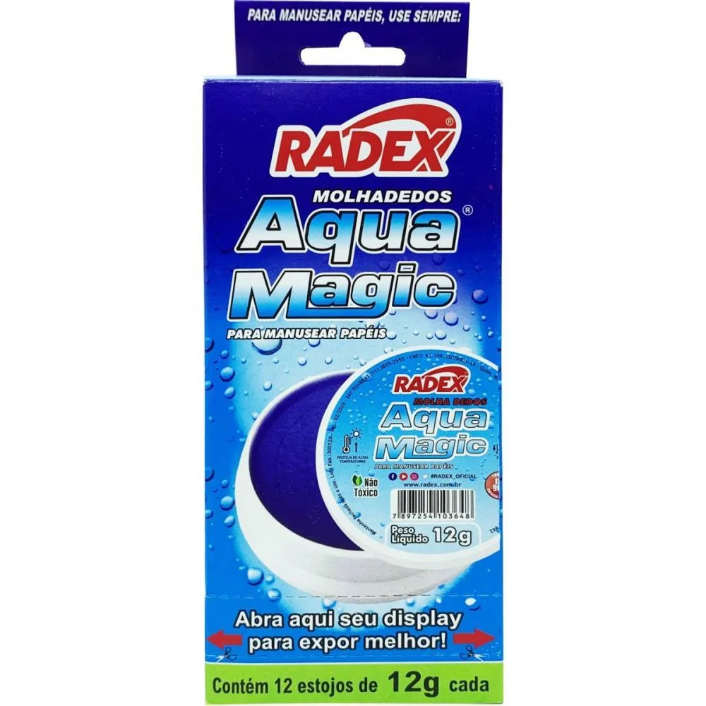 UMEDECEDOR DE DEDO ASUPER AQUA MAGIC 12G. RADEX (CX.C/12) - imagem 3