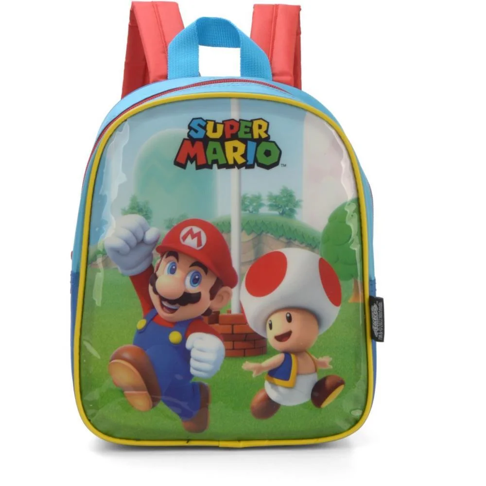 MOCHILA INFANTIL SUPER MARIO BROS PETIT P AZUL LUXCEL (UNIDADE) - imagem 2