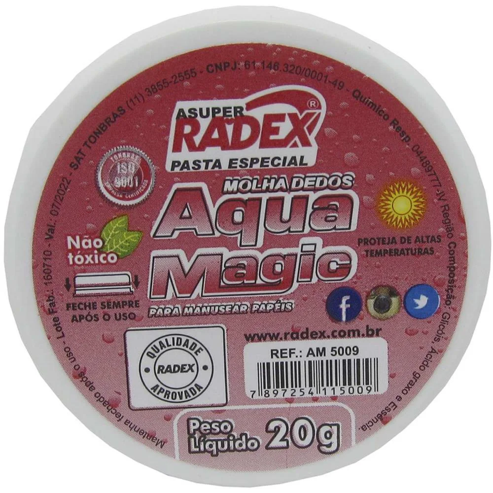 UMEDECEDOR DE DEDO ASUPER AQUA MAGIC 20G. RADEX (CX.C/12) - imagem 5