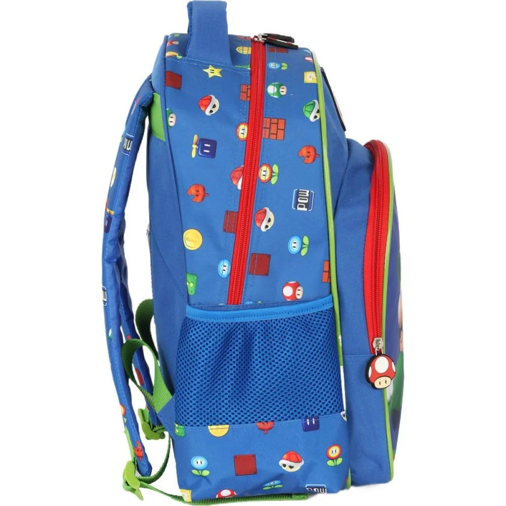 MOCHILA INFANTIL SUPER MARIO BROS G AZUL LUXCEL (UNIDADE) - imagem 3