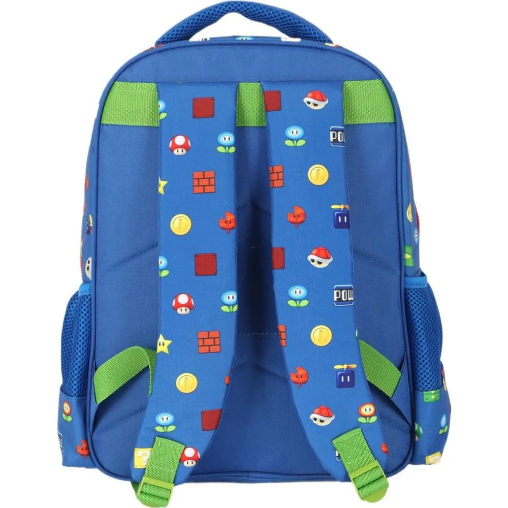 MOCHILA INFANTIL SUPER MARIO BROS G AZUL LUXCEL (UNIDADE) - imagem 4