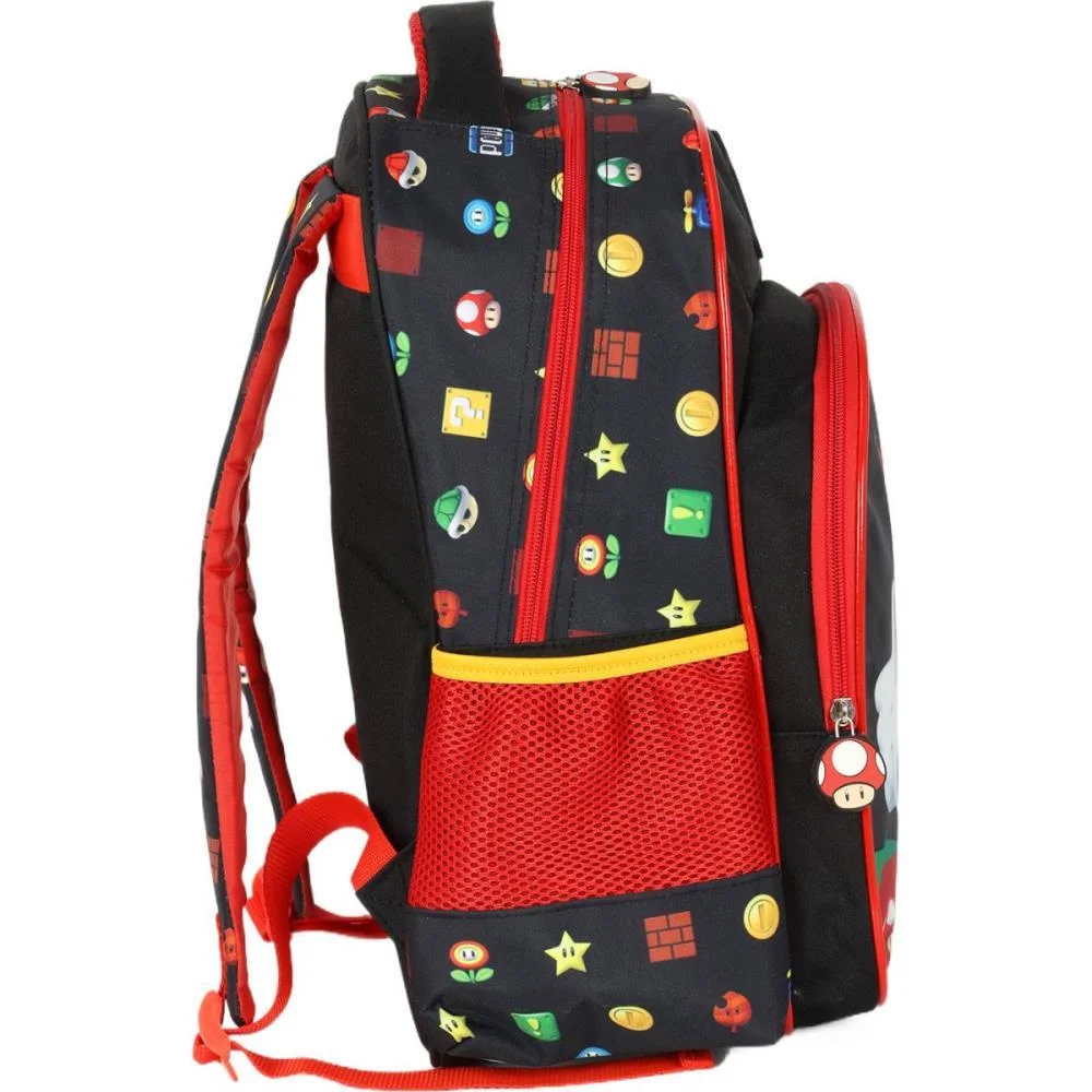 MOCHILA INFANTIL SUPER MARIO BROS G PRETA LUXCEL (UNIDADE) - imagem 4