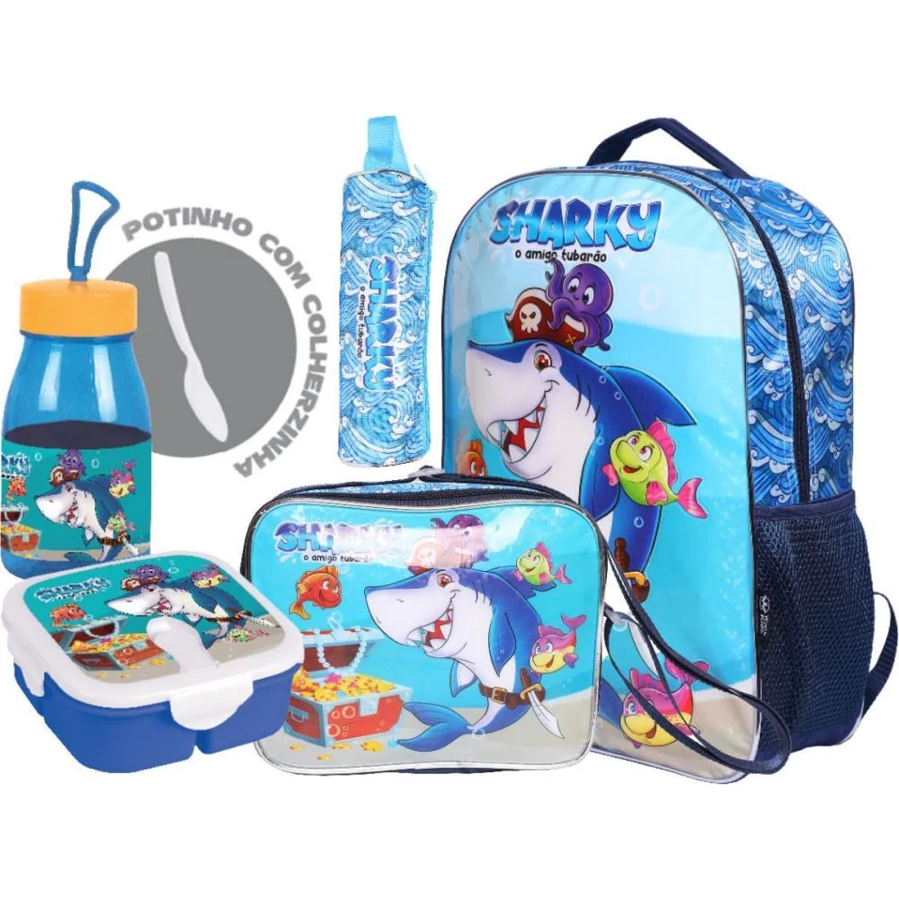 MOCHILA INFANTIL O AMIGO SHARKY GD C/06 PCS (S) RIO DE OURO (KIT) - imagem 3