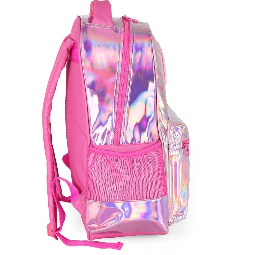 MOCHILA INFANTIL BARBIE PINK HOLOGRAFICO G LUXCEL (UNIDADE) - imagem 4