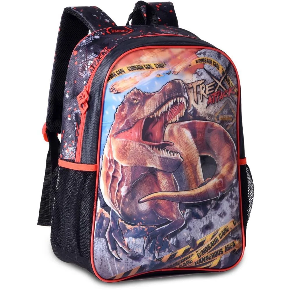 MOCHILA INFANTIL COM RODINHA T-REX ATTACK G PRETA CLIO (UNIDADE) - imagem 3
