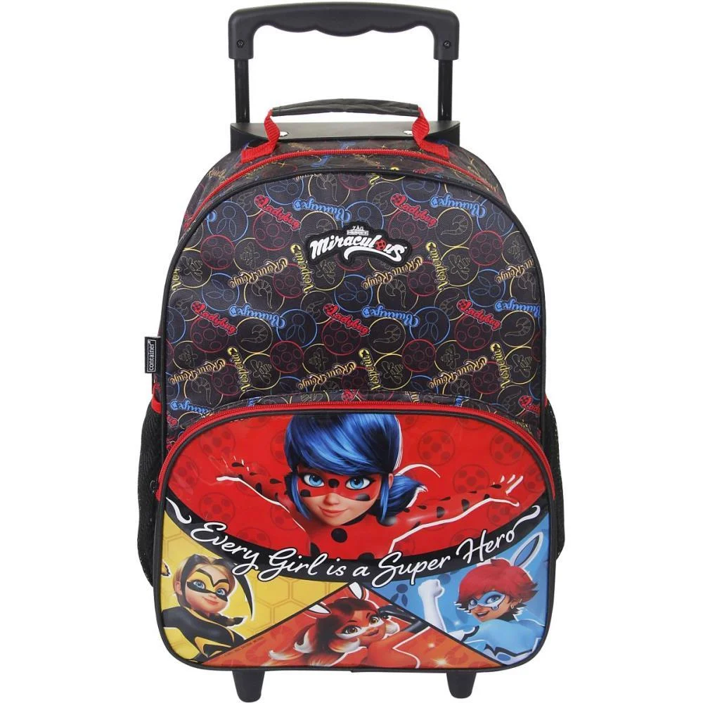 MOCHILA INFANTIL COM RODINHA MIRACULOUS MAX G DERMIWIL (UNIDADE) - imagem 2