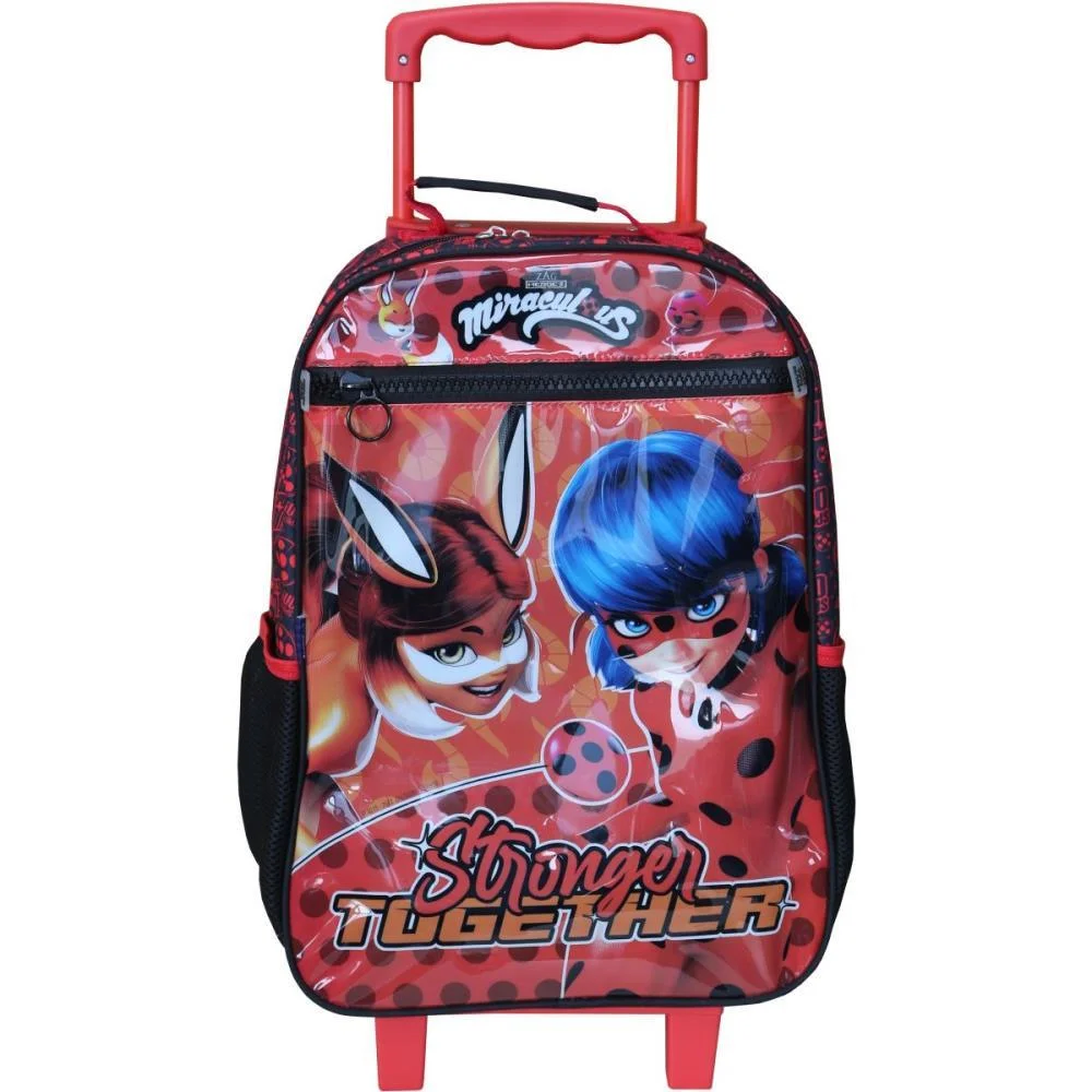MOCHILA INFANTIL COM RODINHA MIRACULOUS EASY G VM DERMIWIL (UNIDADE) - imagem 2
