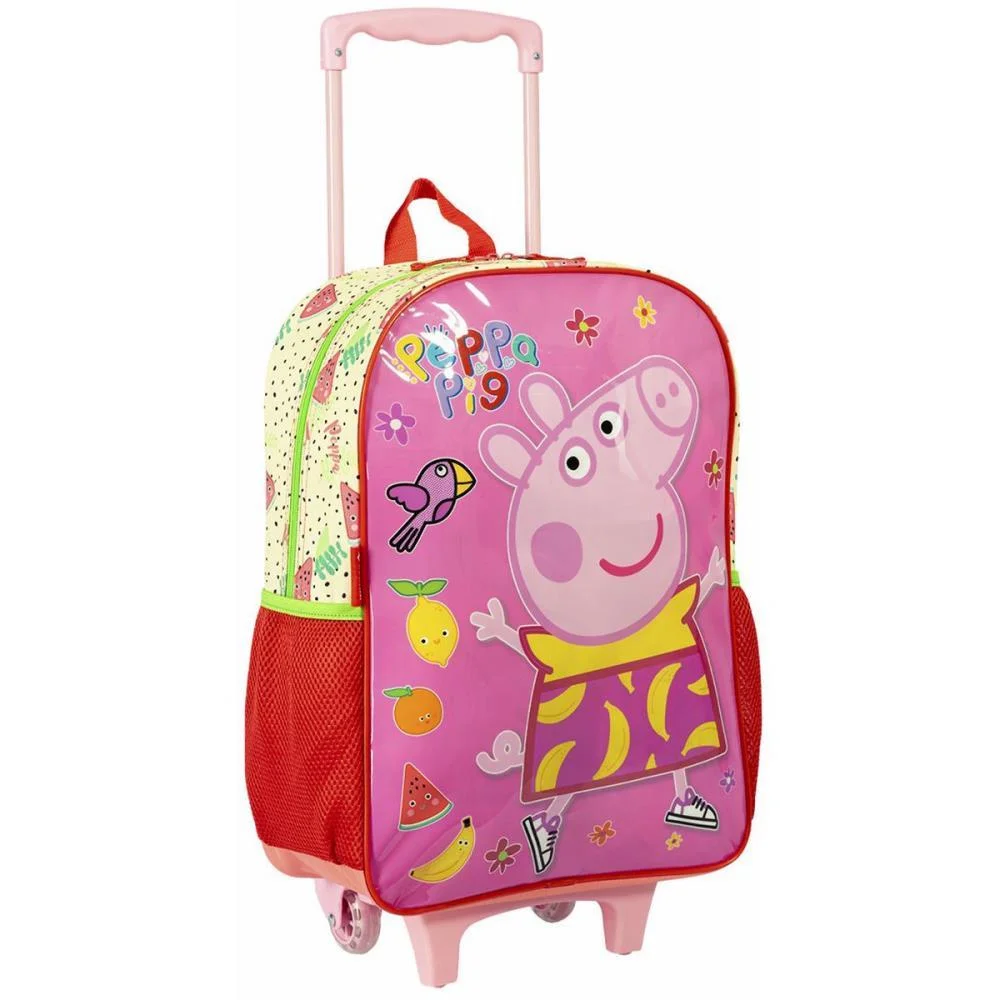 MOCHILA INFANTIL COM RODINHA PEPPA PIG FRUITS G 50CM SESTINI (UNIDADE) - imagem 4