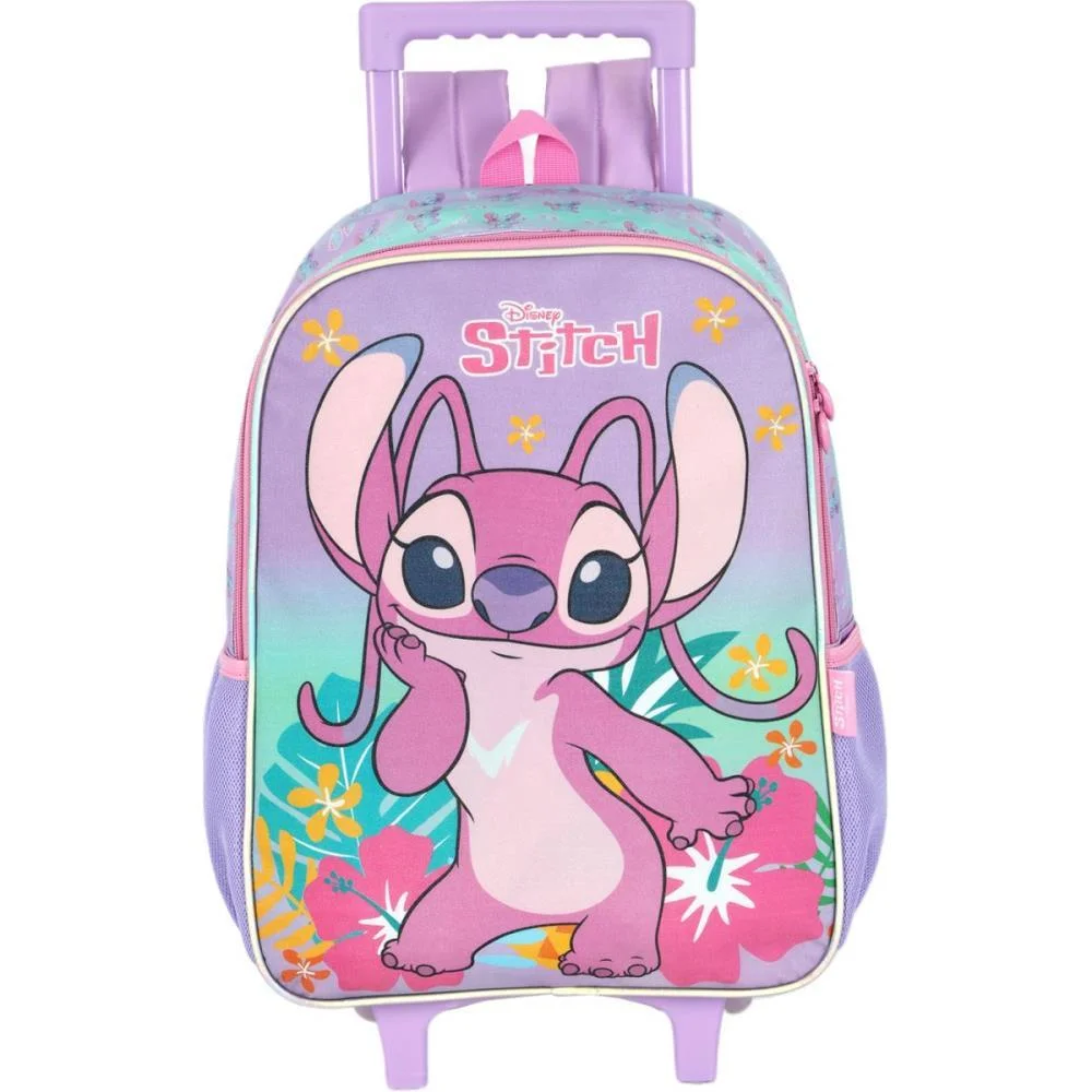 MOCHILA INFANTIL COM RODINHA STITCH ROXO G LUXCEL (UNIDADE) - imagem 3