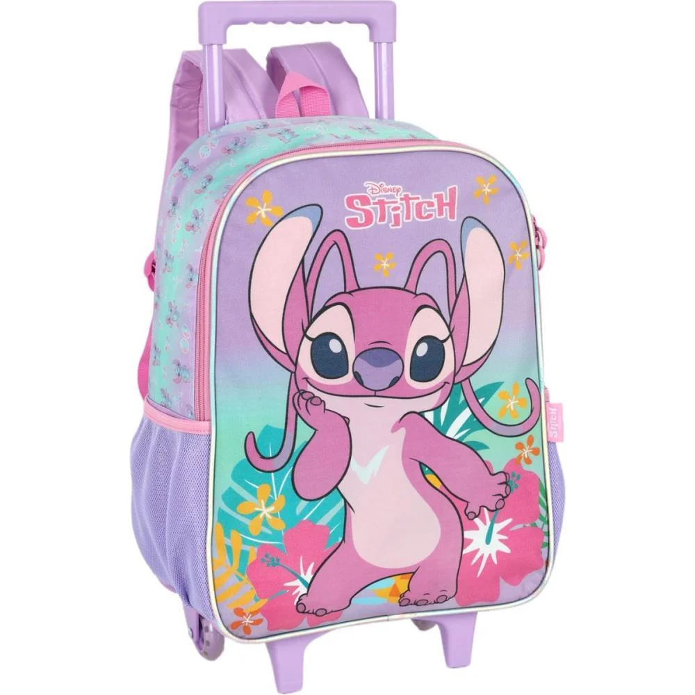 MOCHILA INFANTIL COM RODINHA STITCH ROXO G LUXCEL (UNIDADE) - imagem 4