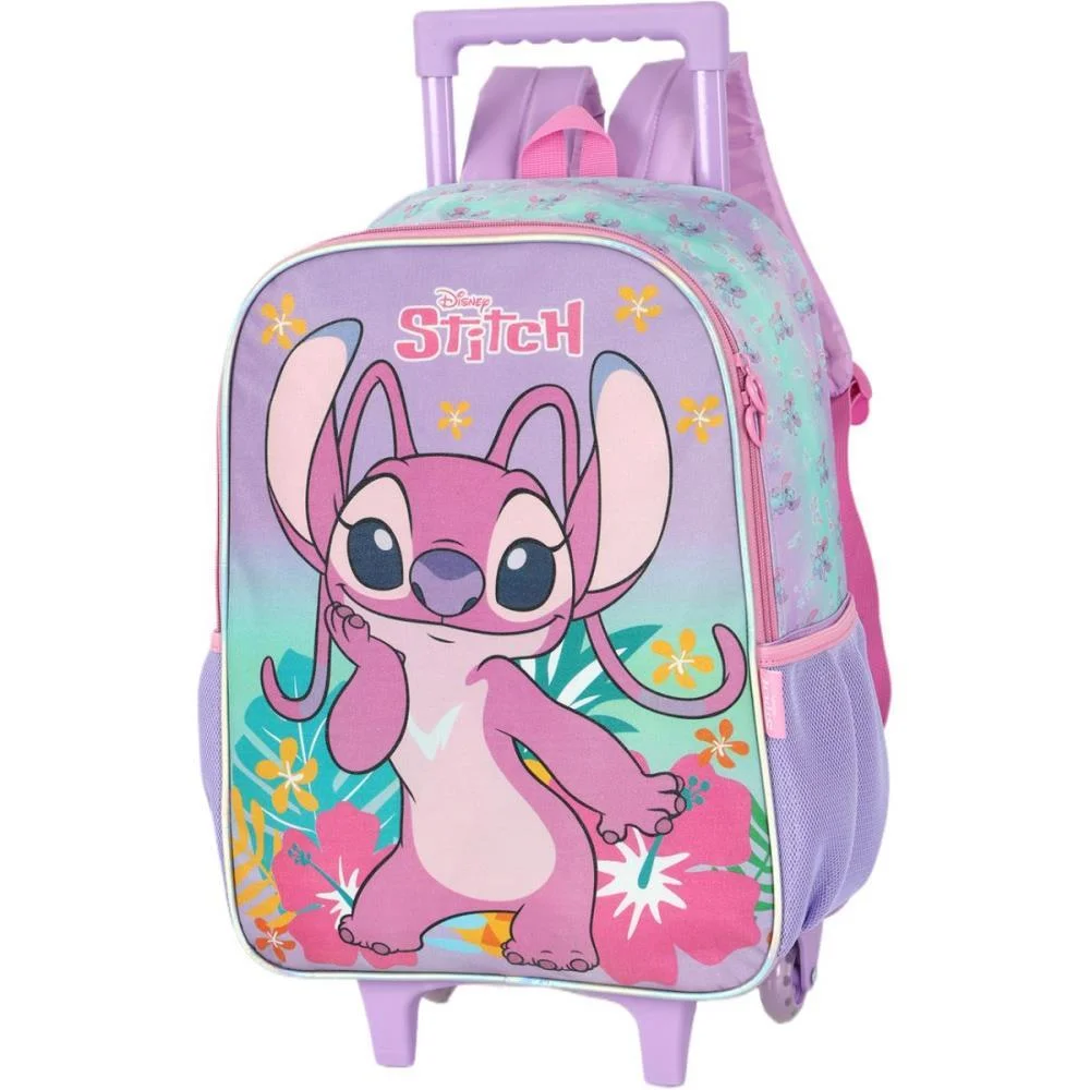 MOCHILA INFANTIL COM RODINHA STITCH ROXO G LUXCEL (UNIDADE) - imagem 5