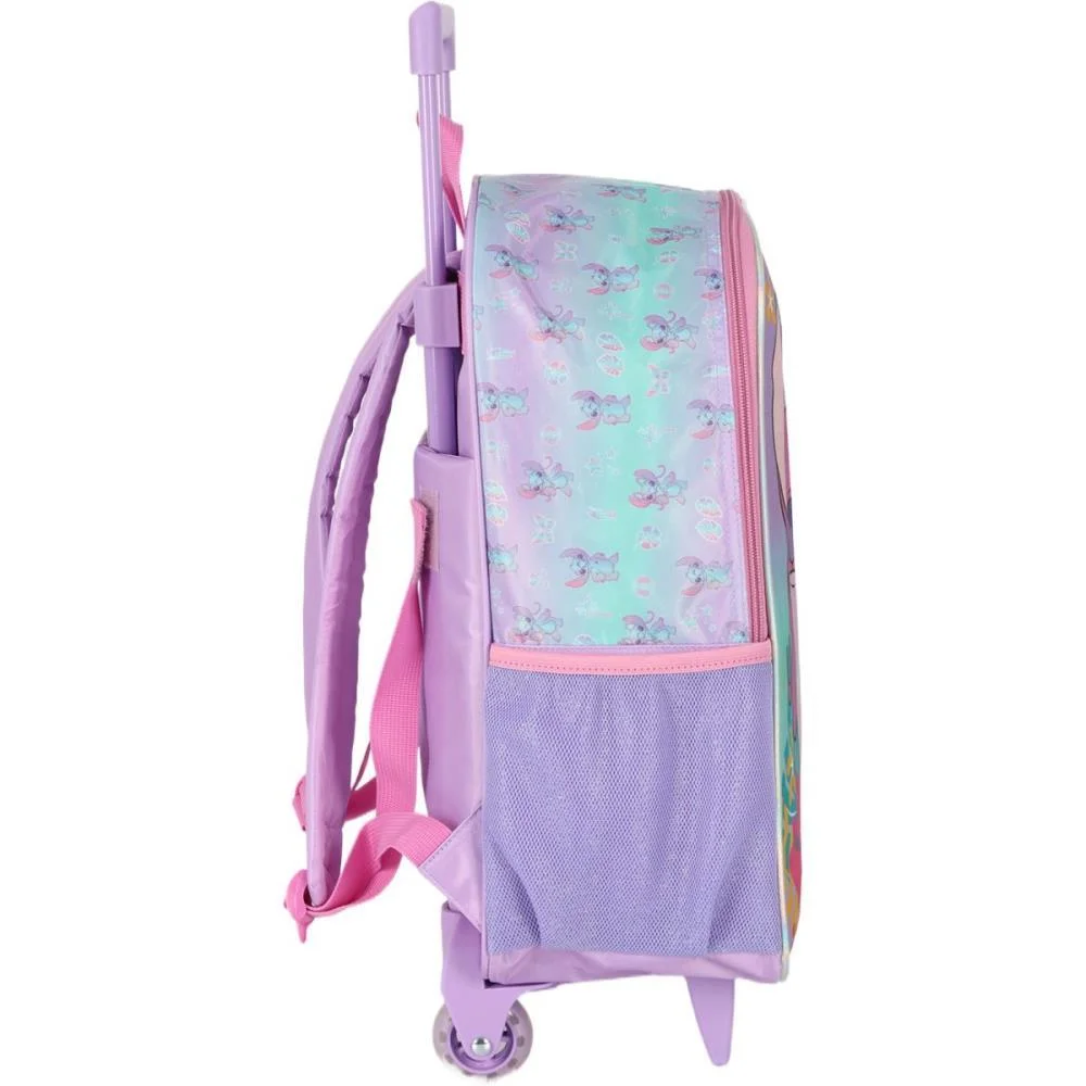 MOCHILA INFANTIL COM RODINHA STITCH ROXO G LUXCEL (UNIDADE) - imagem 6