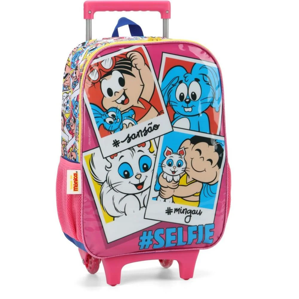 MOCHILA INFANTIL COM RODINHA T. DA MONICA G ROSA LUXCEL (UNIDADE) - imagem 3