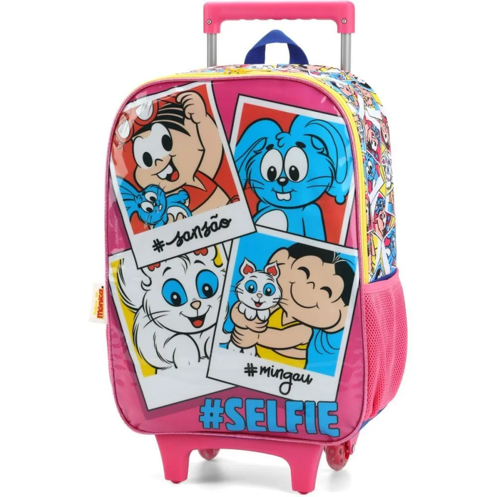 MOCHILA INFANTIL COM RODINHA T. DA MONICA G ROSA LUXCEL (UNIDADE) - imagem 4
