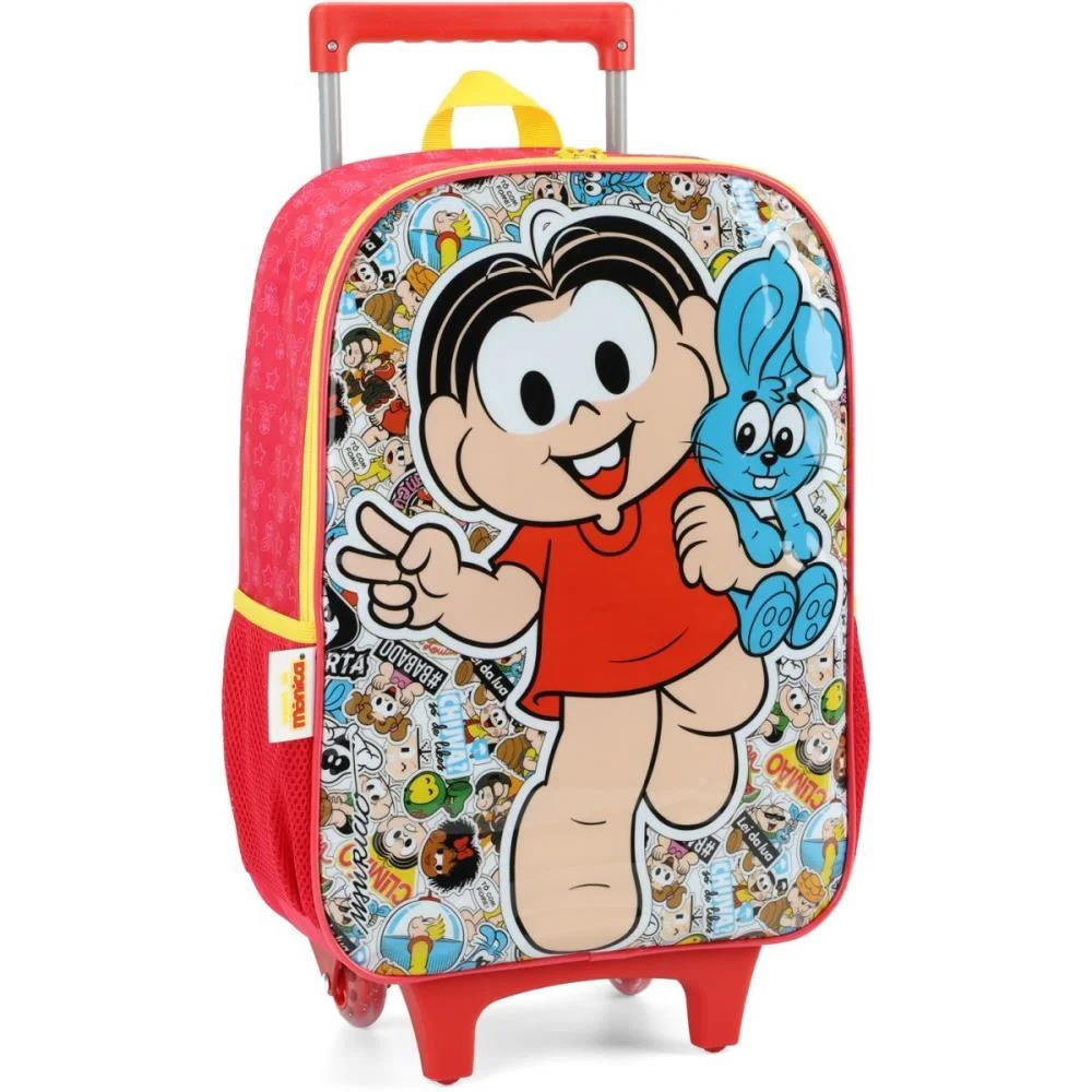 MOCHILA INFANTIL COM RODINHA T. DA MONICA G VERMELHA LUXCEL (UNIDADE) - imagem 2